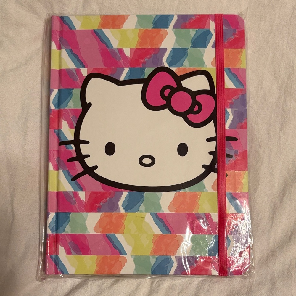 Hello Kitty Colorful Striped Journal with Pink Bow